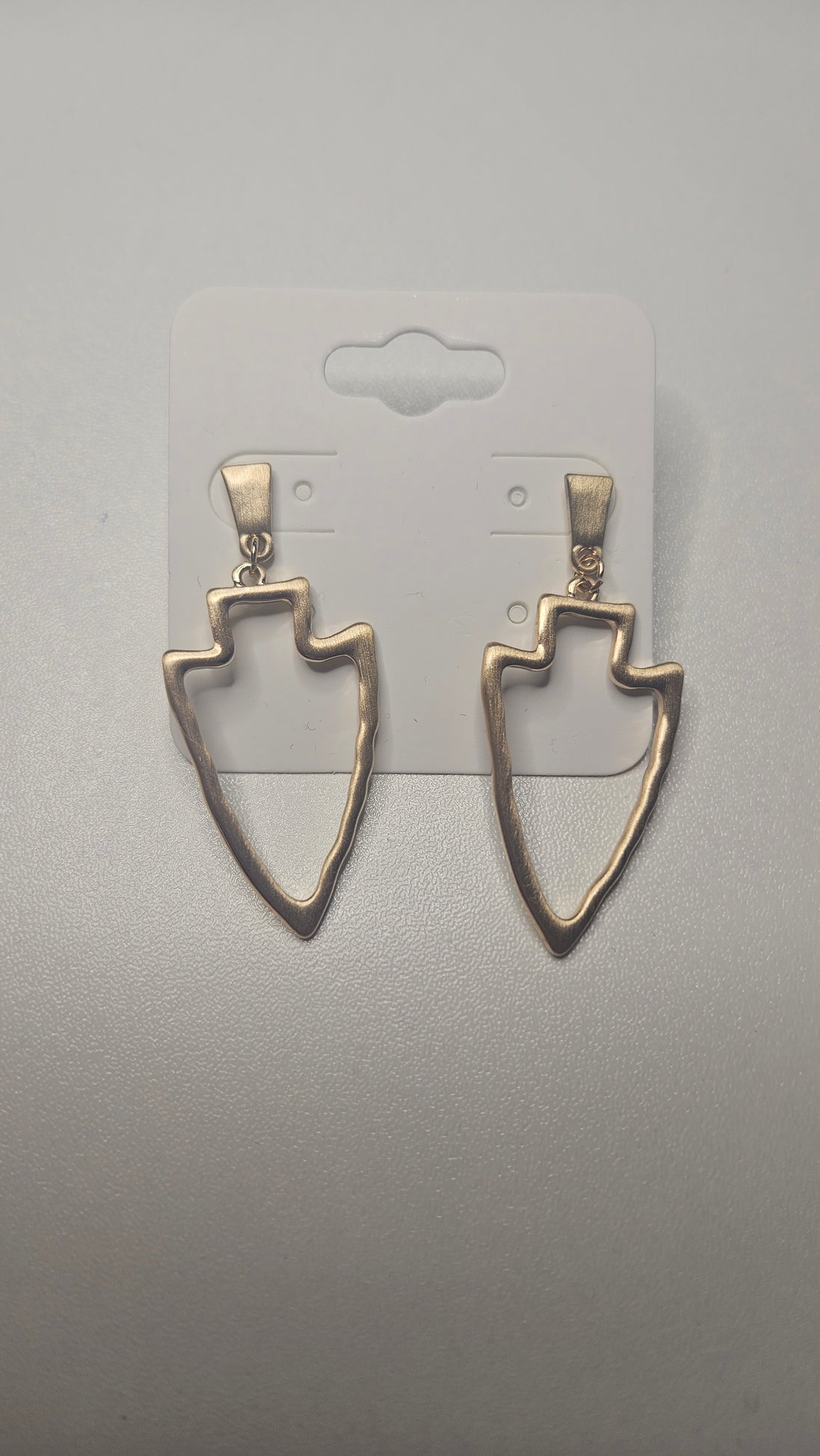 Silver OR Gold Sleek Hammered Arrowhead Earrings on Post