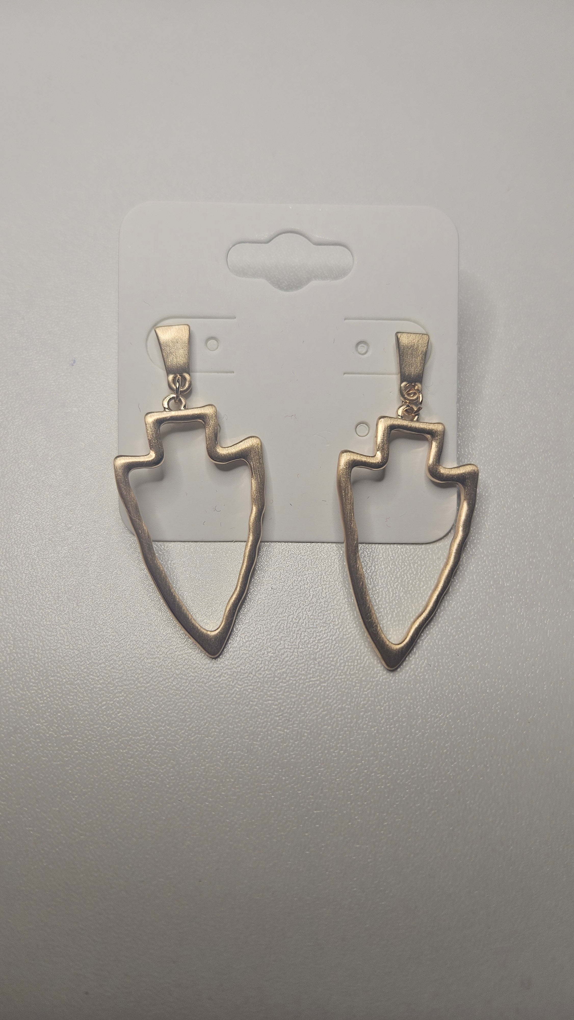 Silver OR Gold Sleek Hammered Arrowhead Earrings on Post
