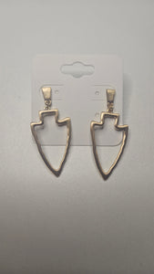 Silver OR Gold Sleek Hammered Arrowhead Earrings on Post
