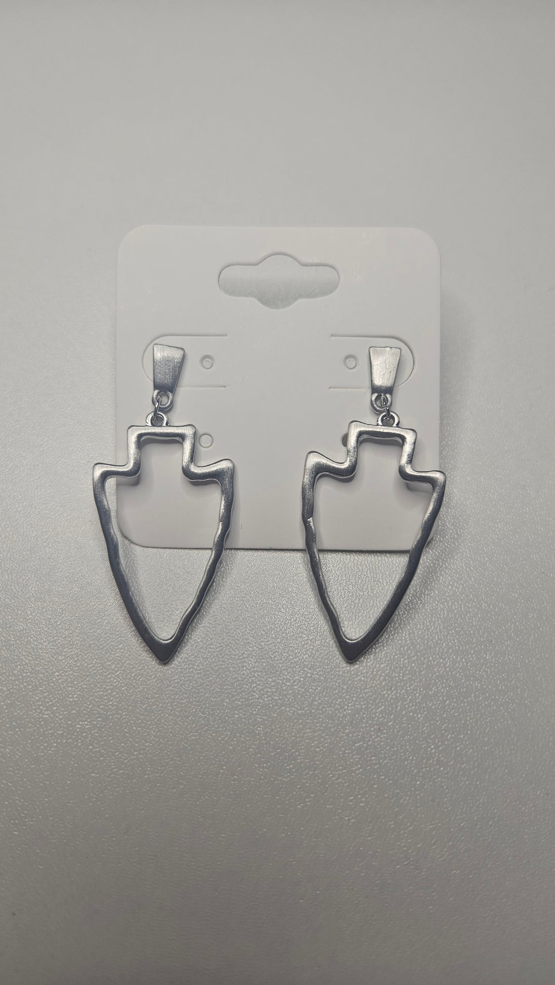 Silver OR Gold Sleek Hammered Arrowhead Earrings on Post