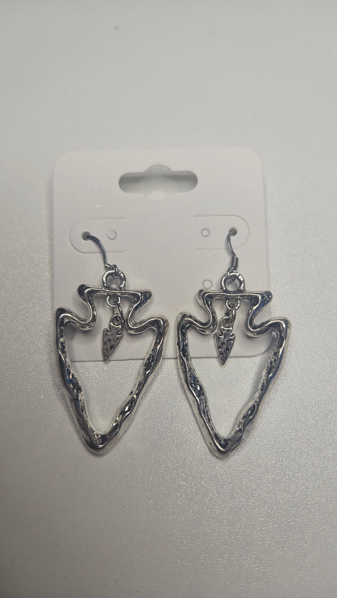 Antique Silver Arrowhead Earrings