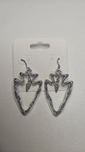 Antique Silver Arrowhead Earrings