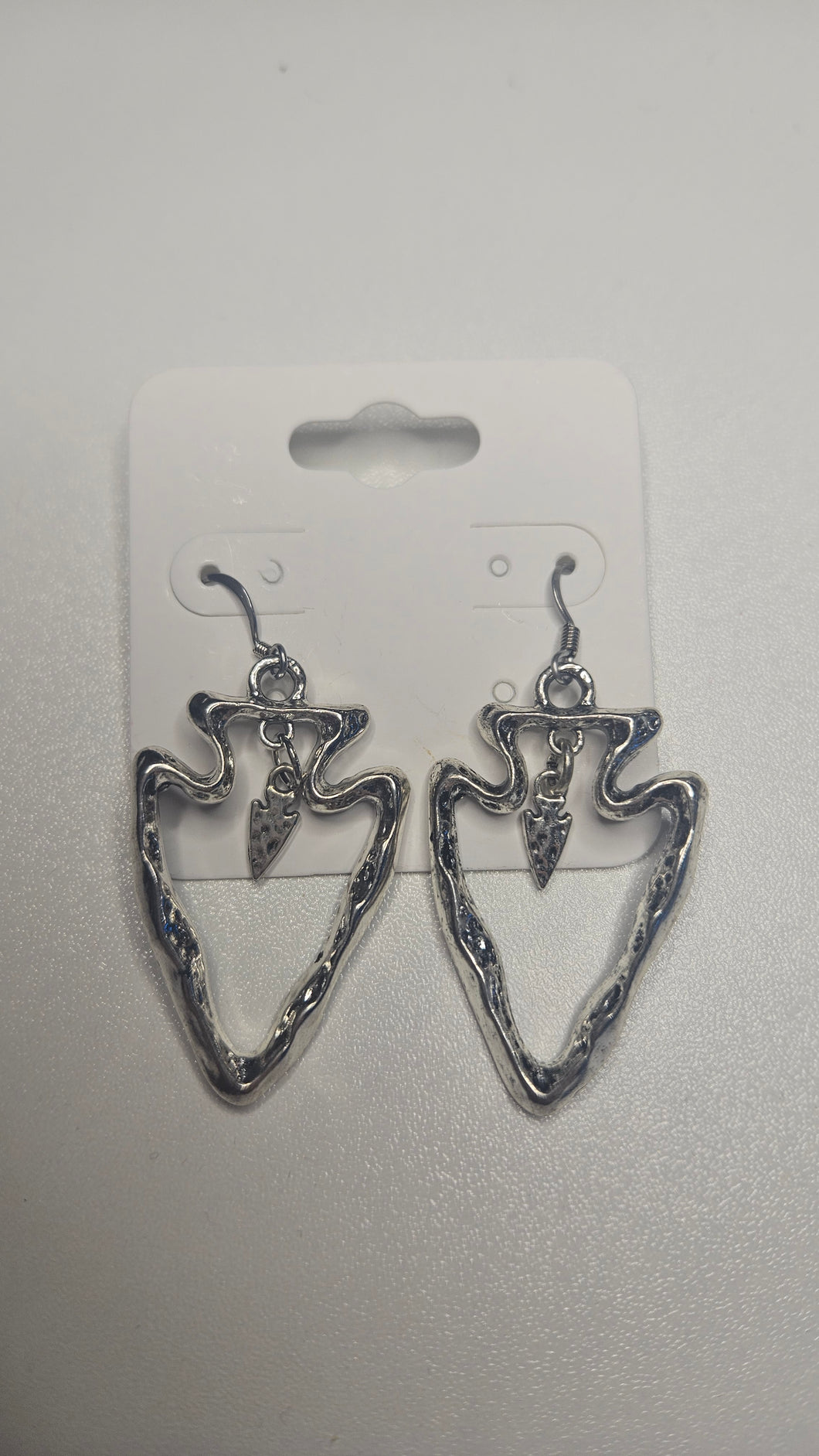 Antique Silver Arrowhead Earrings