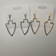 Silver OR Gold Sleek Hammered Arrowhead Earrings on Post
