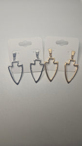 Silver OR Gold Sleek Hammered Arrowhead Earrings on Post