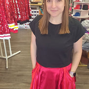 Metallic Skater Skort with Pockets