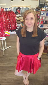 Metallic Skater Skort with Pockets
