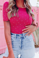Rose Rhinestone Bodysuit