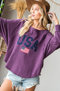 BucketList Purple USA Sweater