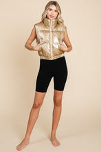 Load image into Gallery viewer, Sweet Habit Gold Puffer Vest
