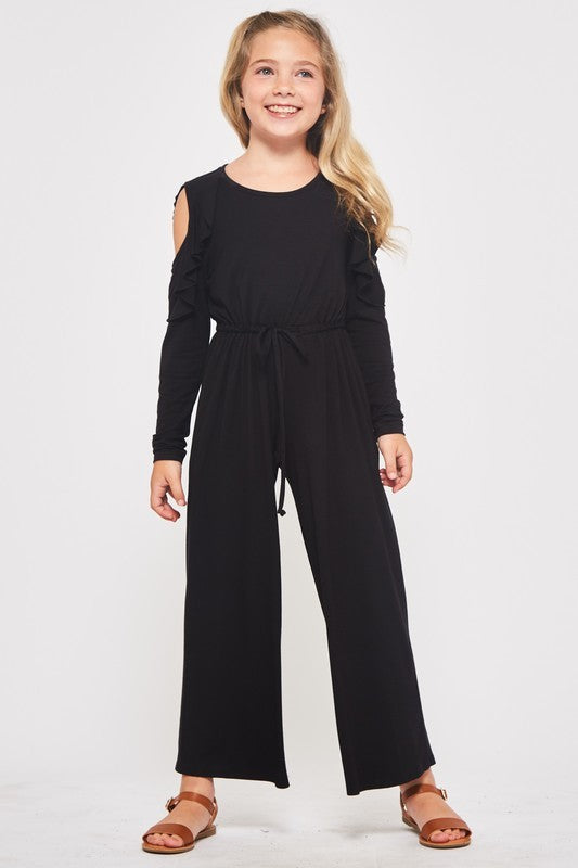kids cold shoulder jumpsuit