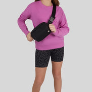 KIDS 3 Piece Set with Sweatshirt, Biker Shorts, and Fanny Bag