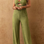 Knotted Front with Keyhole Jumpsuit