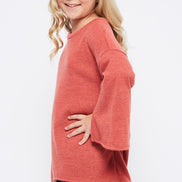 Kids Solid Sweater Top