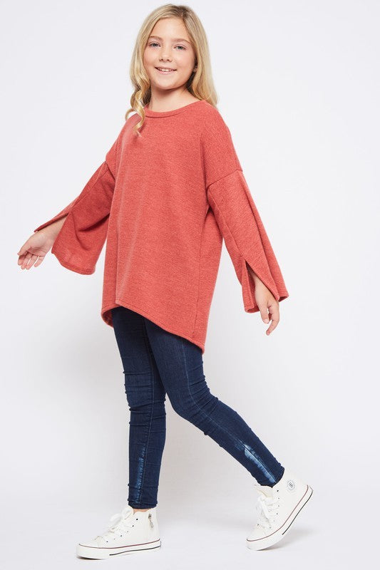 Kids Solid Sweater Top
