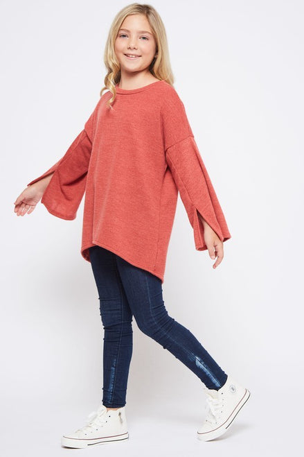 Kids Solid Sweater Top