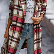Plaid Button Down Long Coat