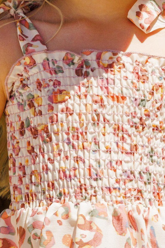 KIDS Leopard Smocked Top