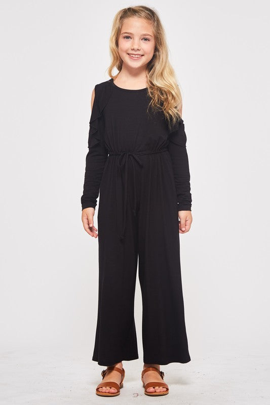 kids cold shoulder jumpsuit