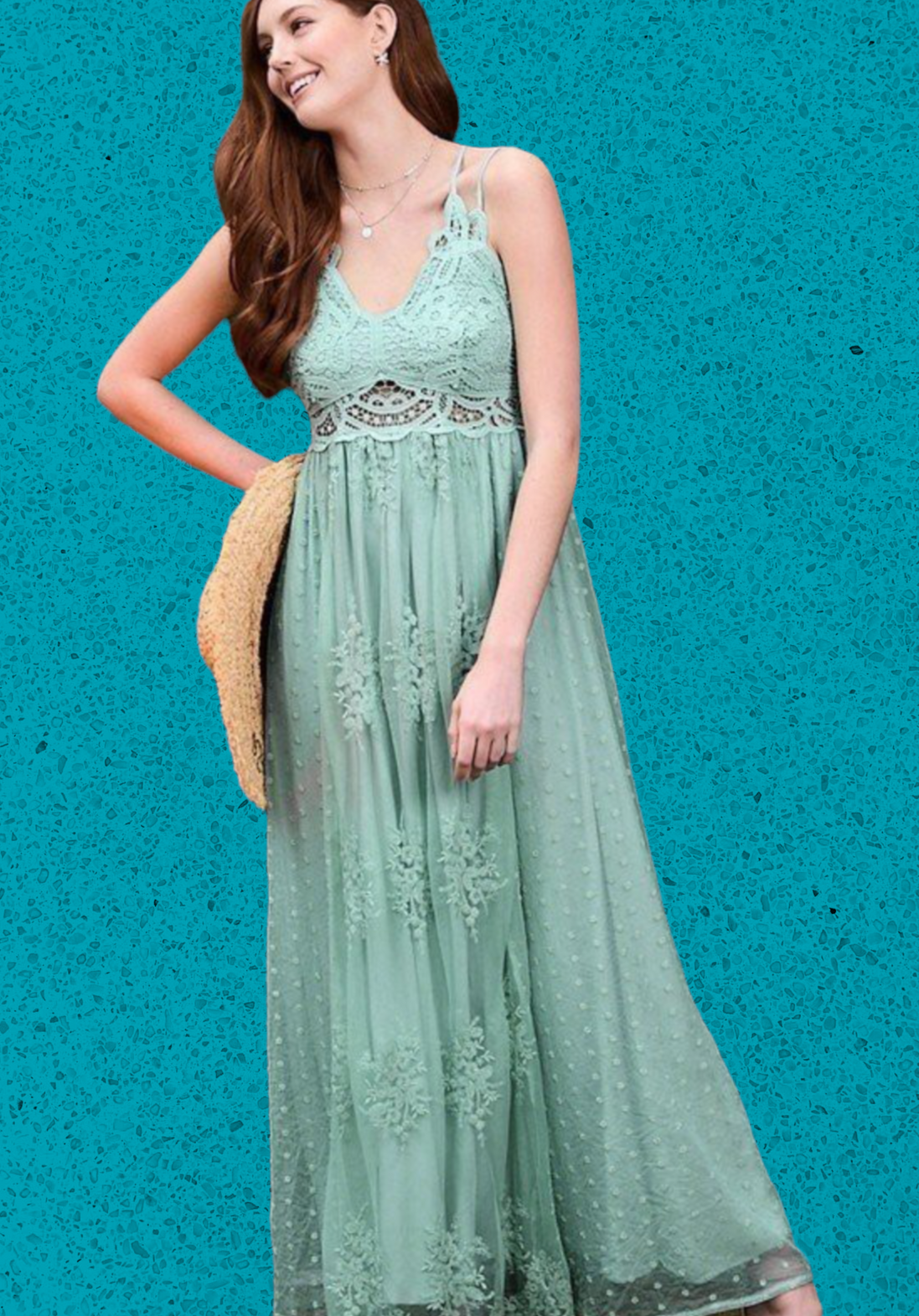 “All of Me” Maxi Dress with Lace Trim