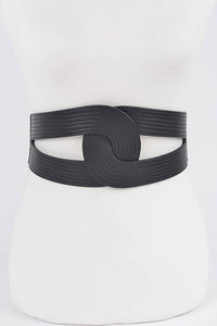 Faux Leather Elastic Belt