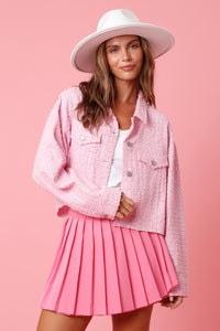 Peach Love Cropped Pink Jacket