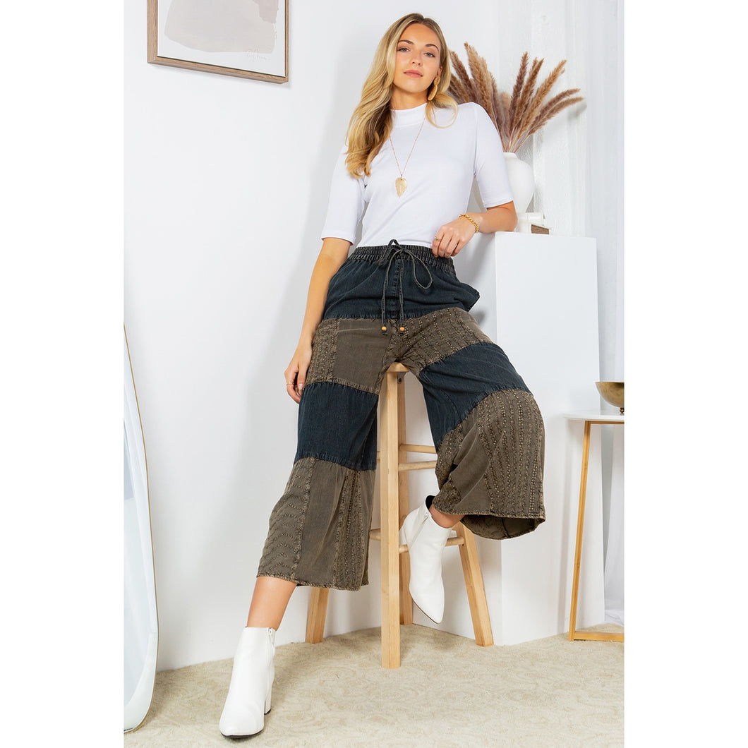 Young Threads Stonewash Tiered Pants