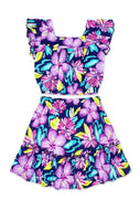 KIDS Set with Puff Sleeve Crop and Skirt