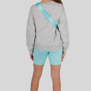 KIDS 3 Piece Set with Sweatshirt, Biker Shorts, and Fanny Bag