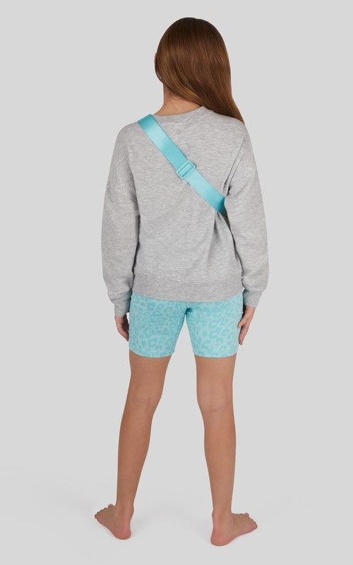 KIDS 3 Piece Set with Sweatshirt, Biker Shorts, and Fanny Bag