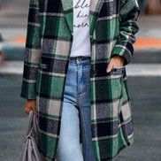 Plaid Button Down Long Coat