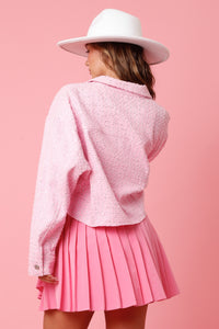 Peach Love Cropped Pink Jacket