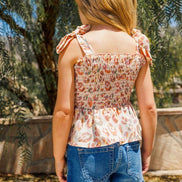 KIDS Leopard Smocked Top