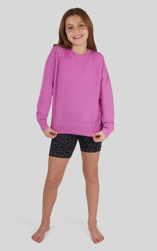 KIDS 3 Piece Set with Sweatshirt, Biker Shorts, and Fanny Bag