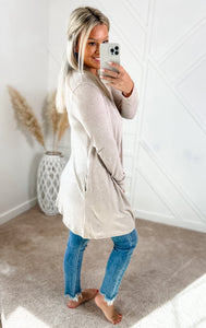 Faux Cashmere Taupe Cardigan