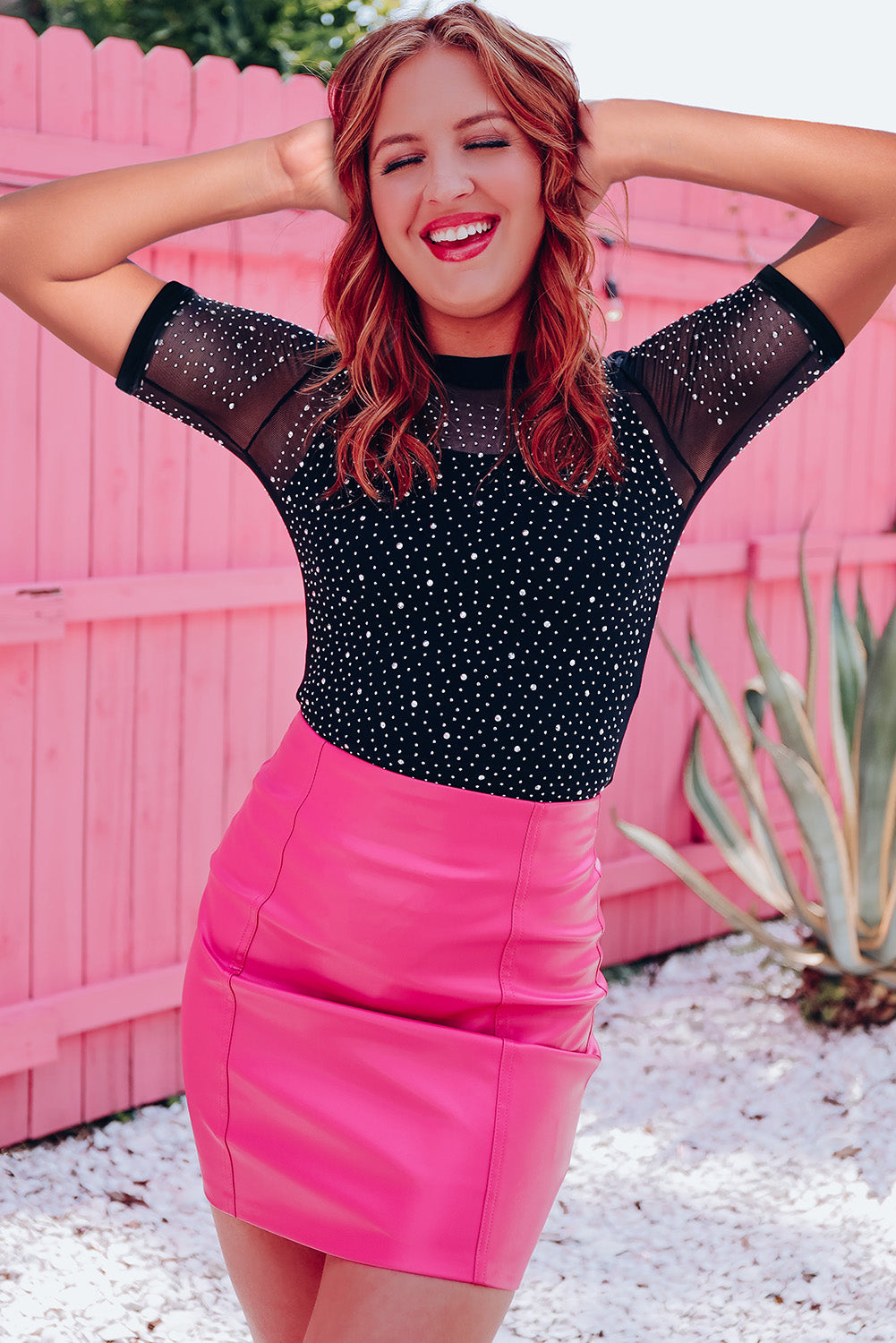 Black Rhinestone Bodysuit