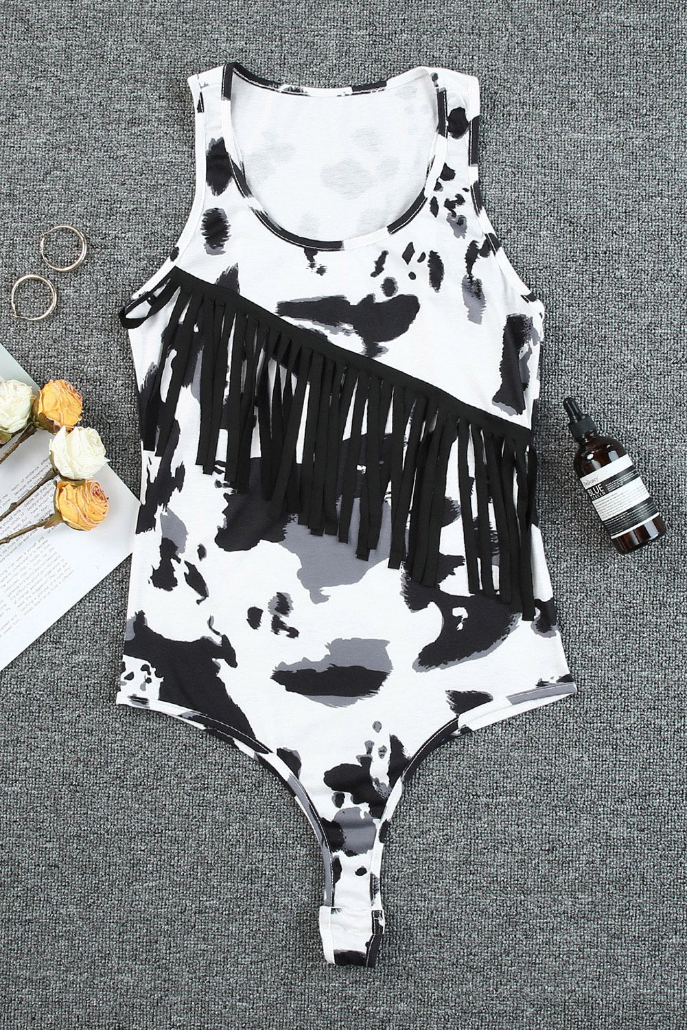 Cow print bodysuit