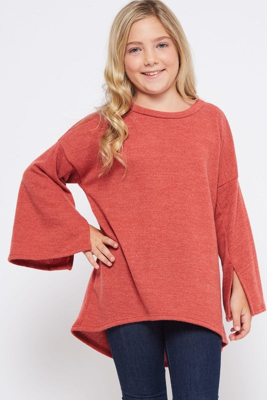 Kids Solid Sweater Top