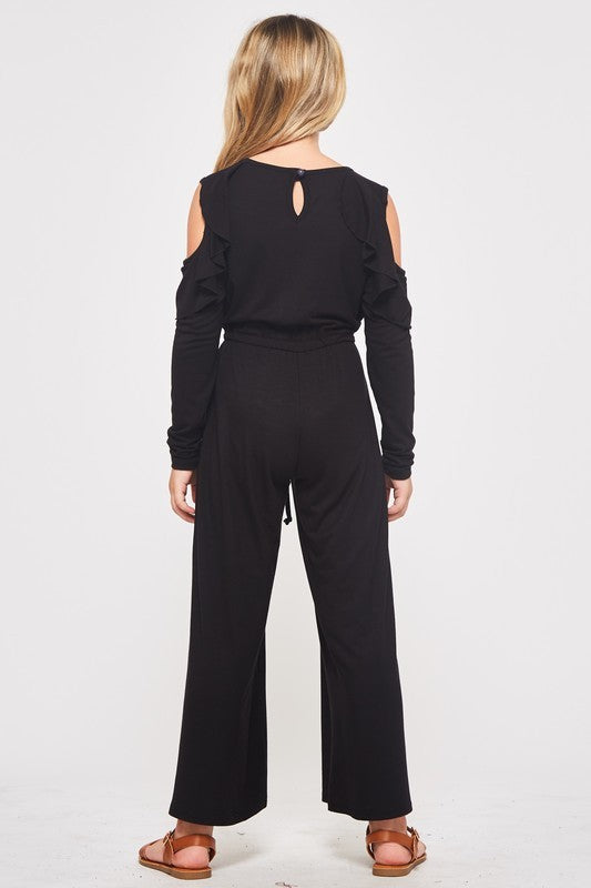 kids cold shoulder jumpsuit