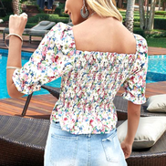“Lover” Smocked Puffed Sleeve Daisy Top (2 colors available)