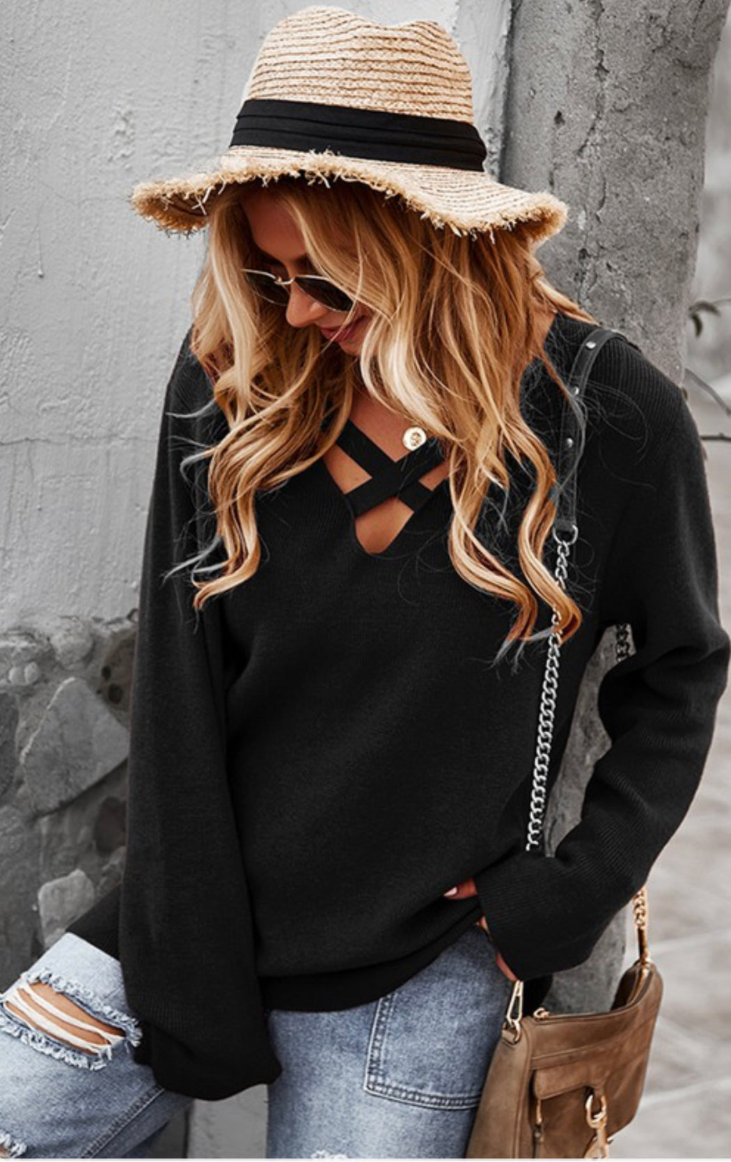 Criss Cross Front Sweater