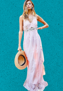“All of Me” Maxi Dress with Lace Trim