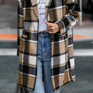 Plaid Button Down Long Coat
