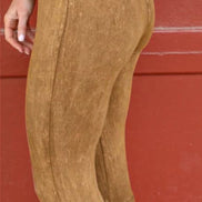 Camel High Waisted Fringe Bottom Pants