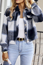 Load image into Gallery viewer, Plaid Cropped Button Jacket
