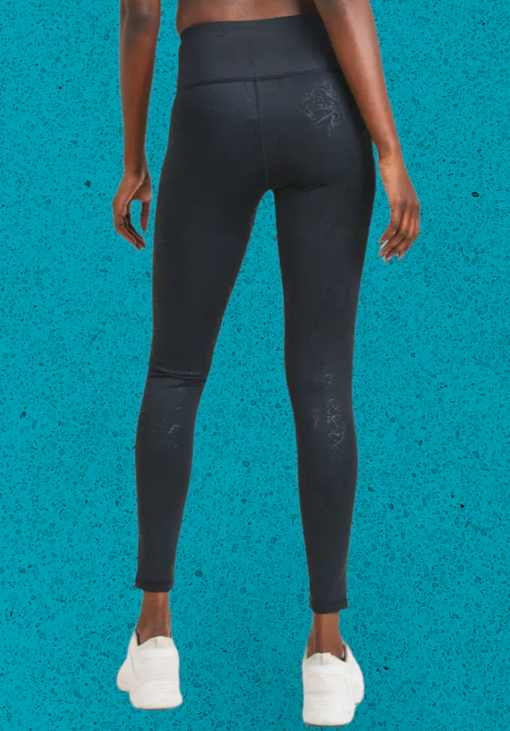 “I Like the Way You Move”Dark Marble Foil Print Highwaist Leggings
