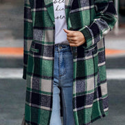 Plaid Button Down Long Coat