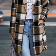 Plaid Button Down Long Coat