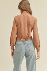 “Chasin’ You”  Mock Neck Crop with Twist Front