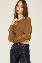 Load image into Gallery viewer, “Honeybee” Shoulder Cut Out Knit Top
